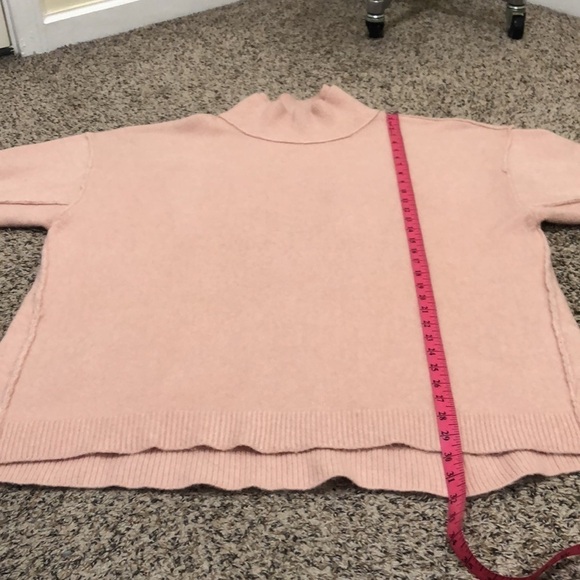 Free People Afterglow Sweater Size Large Blush Pink Mock Neck Pullover - Picture 10 of 11